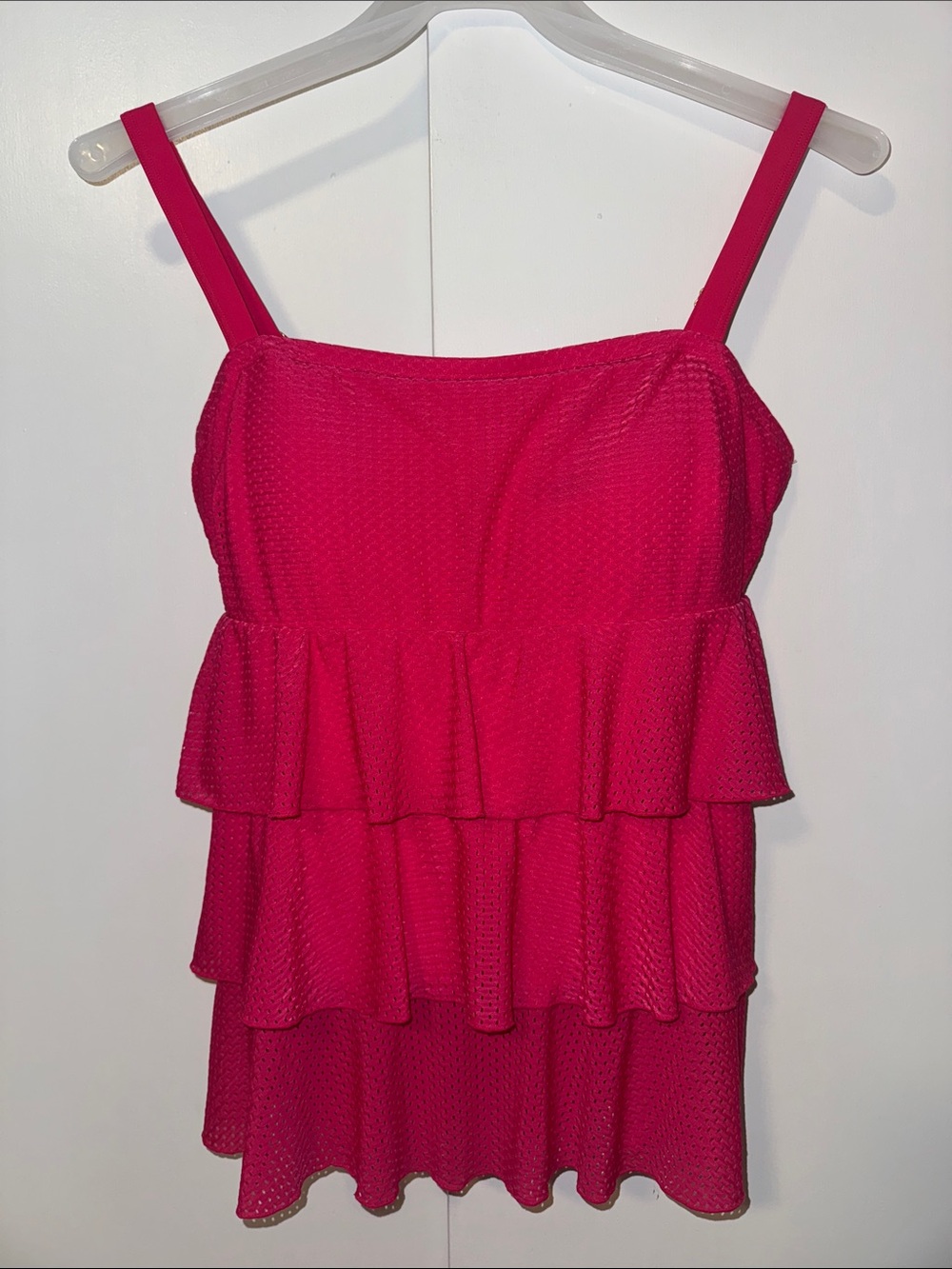 Fit 4 U Ruffle Tankini Swimsuit SET Top & Bottom Women’s 14 Pink - Picture 2 of 10